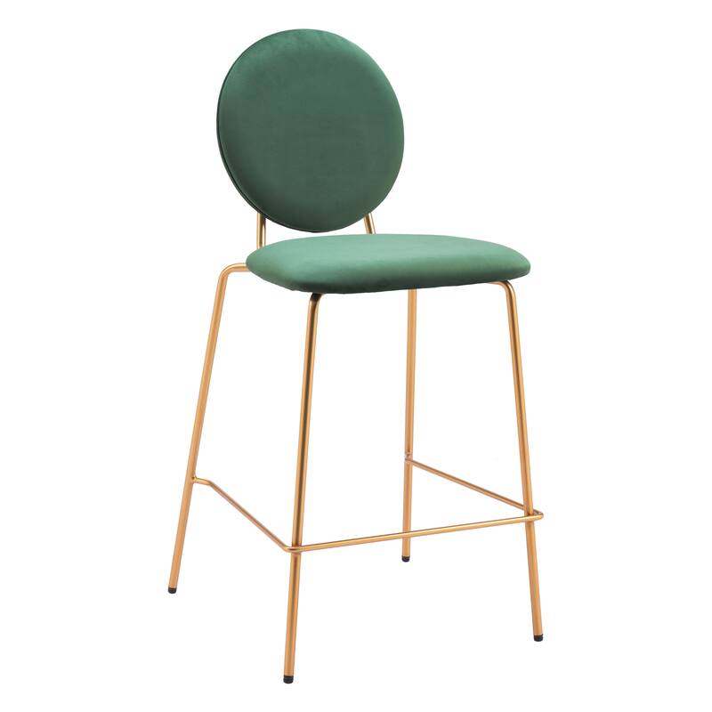 Odessa Counter Stool Green & Gold - Green/Gold