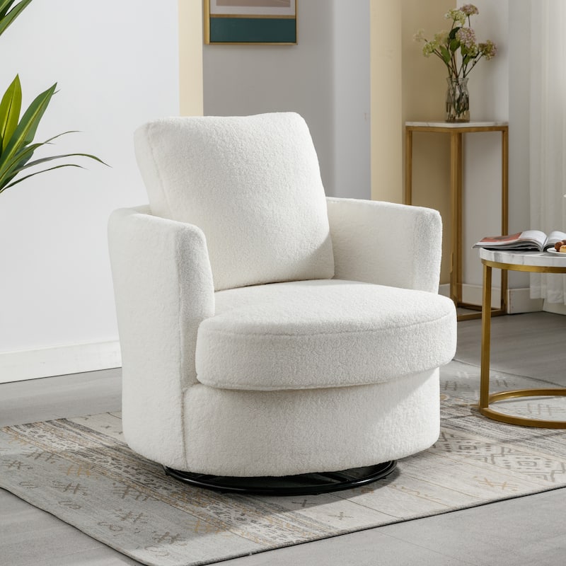 Modern Upholstered Swivel Barrel Chair(Set Of 2)