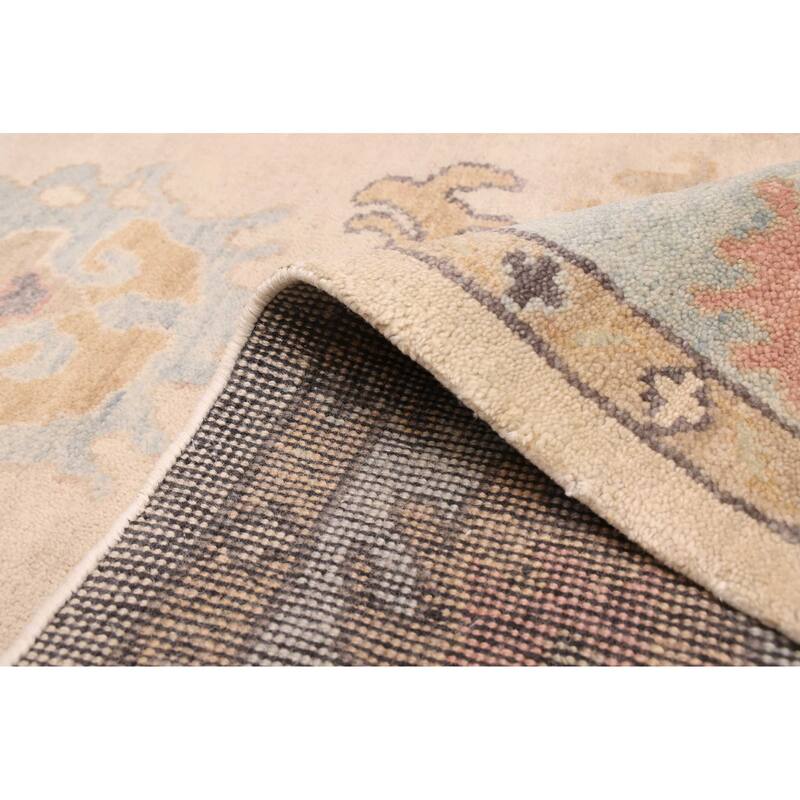 ECARPETGALLERY Hand-knotted Modern Oushak Beige Wool Rug - 8'10 x 12'0