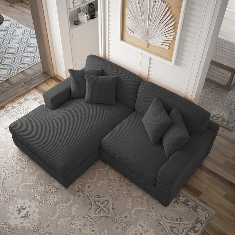 Corduroy Modular Couch Sectional Chaise Lounge Sofa