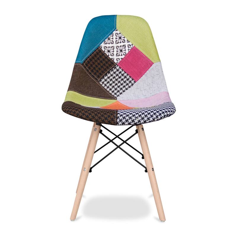 Heavy Duty Plastic and Wood Dining Side Chair with Solid Back Support - 21” x 18.50” x 32.50” - Multi