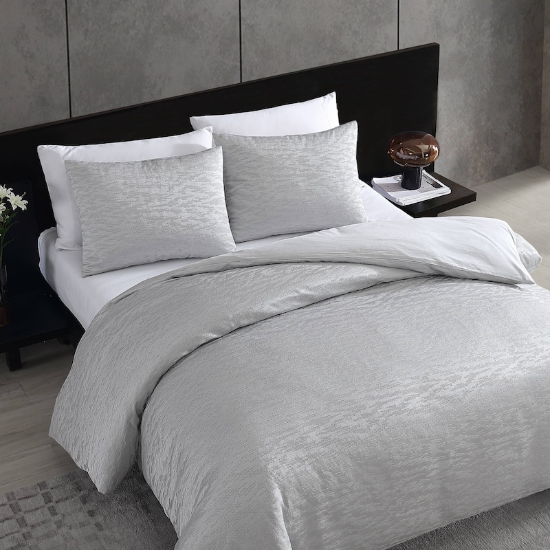 Vera Wang Illusion Grey Duvet Cover Set