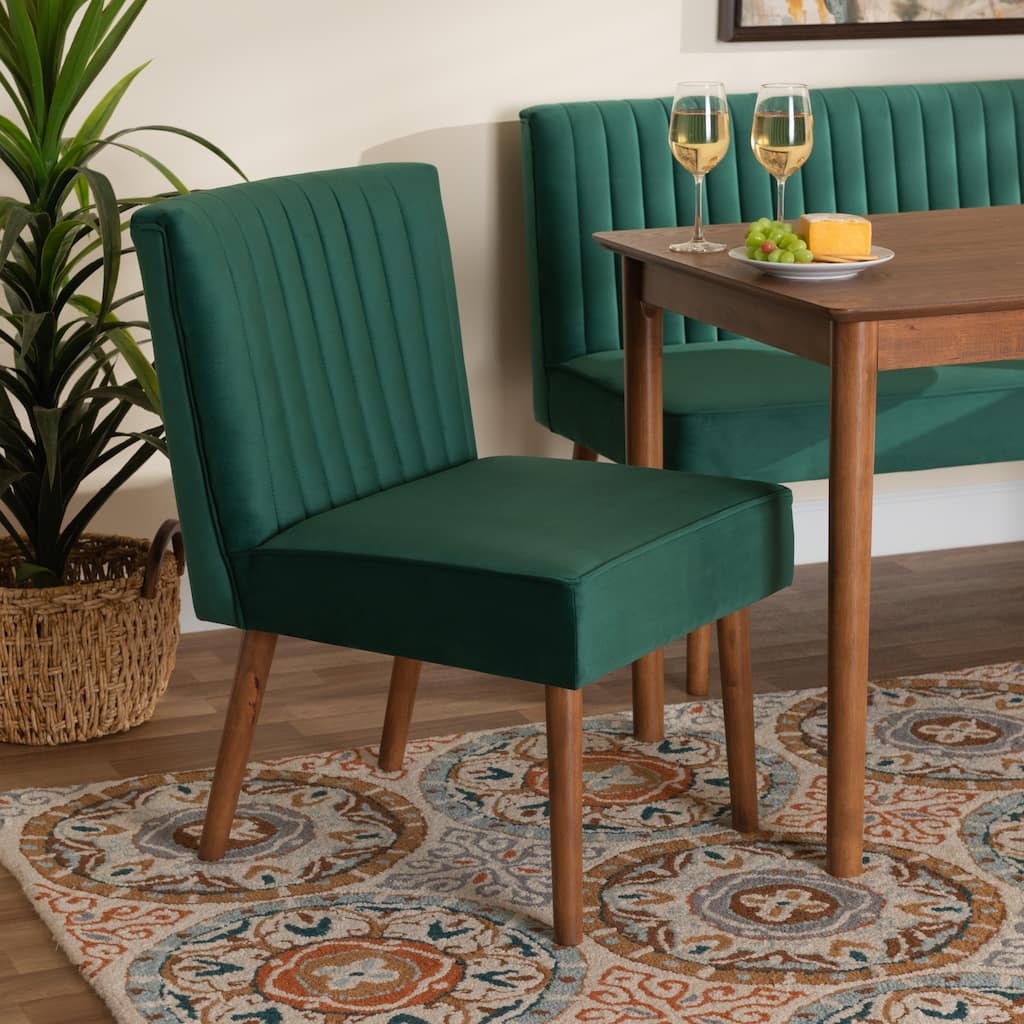 Alvis Mid-Century Velvet Upholstered Dining Chair