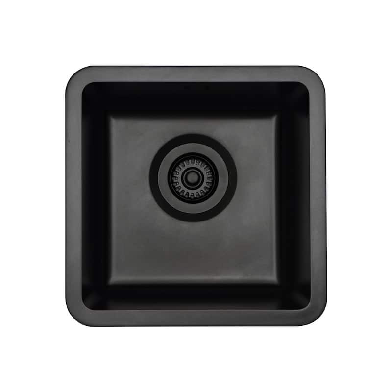 15" x 15" Quartz Kitchen Sink, Single Bowl Kitchen Sinks, Drop in Kitchen Sink, Granite Composite Kitchen Sink,... - 15"x15"