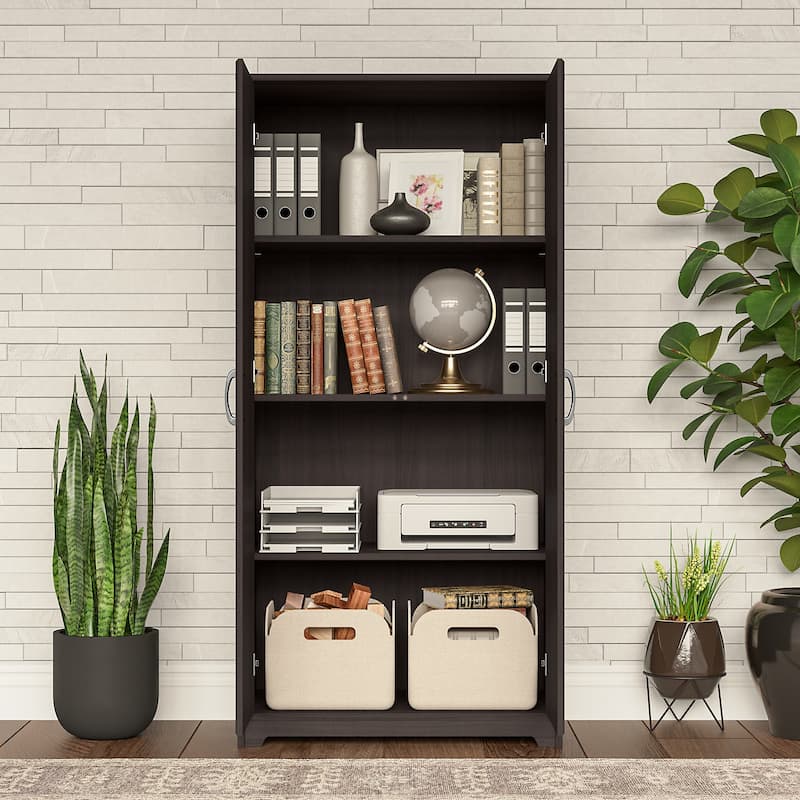 Cabot Tall Storage Cabinet with Doors by Bush Furniture