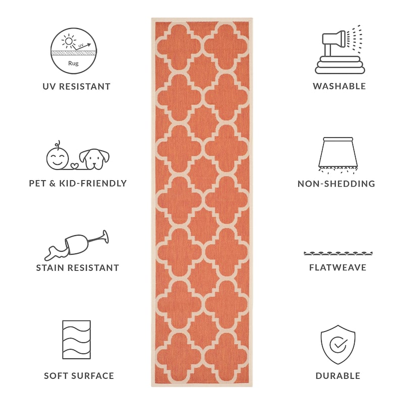 SAFAVIEH Courtyard Hafiza Indoor/ Outdoor Waterproof Patio Backyard Rug