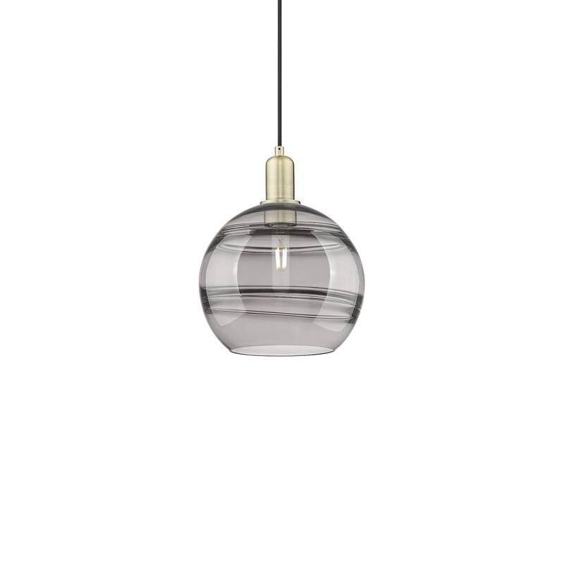 Innovations Lighting 716-1P-13-10 Rochester Pendant Rochester 10" Wide - Antique Brass / Light Smoke