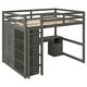 preview thumbnail 14 of 13, Spacious Cabin Style Full Size Loft Bed with Built-in Ladder,Storage Shelves and Wardrobe with Workstation,Safety Guaranteed