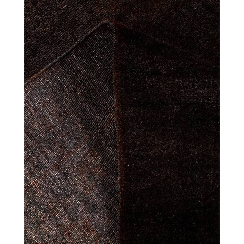 Overton Hand Knotted Wool Vintage Inspired Modern Contemporary Overdyed Black Area Rug - 10' 2" x 13' 7"