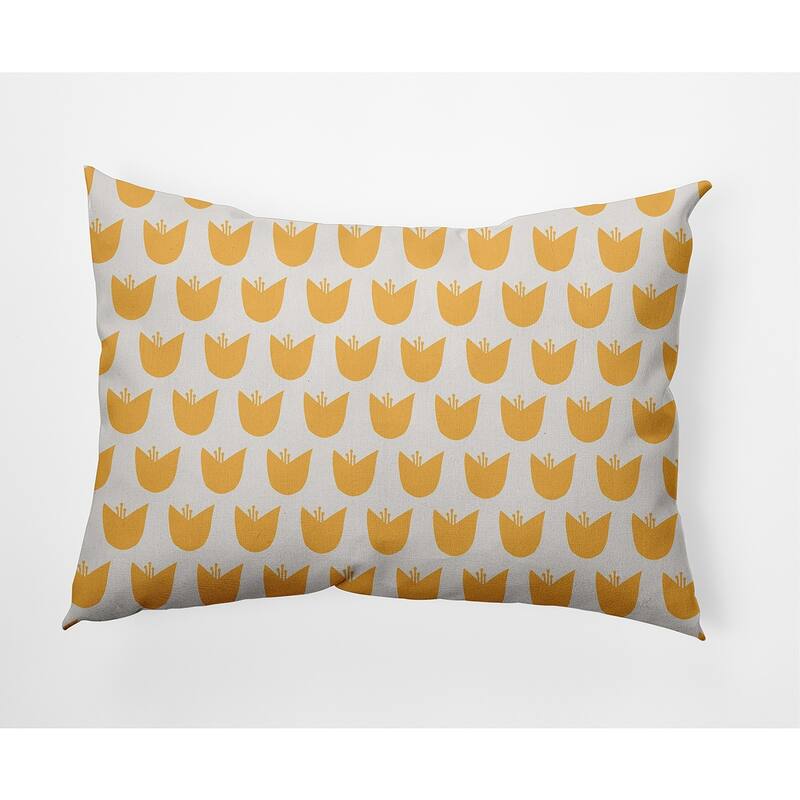 Simple Tulip Design Decorative Indoor Pillow - Egg Yolk Yellow - 14" x 20"