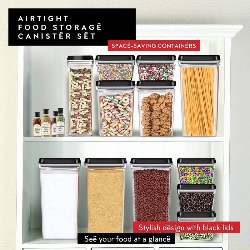 Large Airtight Food Storage Containers Clear Plastic Bulk Food Pantry & Kitchen Storage Containers,Sugar & Baking Supplies 4 Pcs