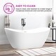 preview thumbnail 29 of 53, Vanity Art 71" X 32" White Acrylic Freestanding Air Bubble Soaking Bathtub with UPC Certified Overflow and Pop-up Drain