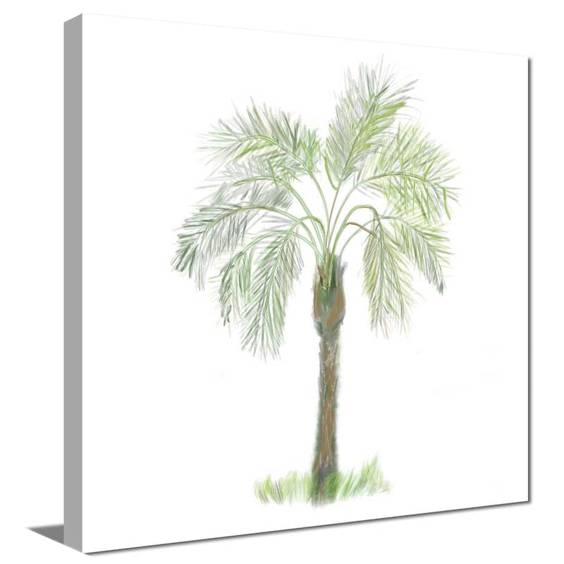 "Palm Tree on White II" Print on Canvas
