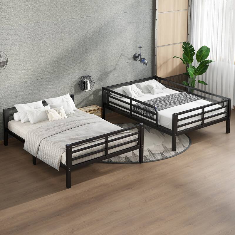 Metal Bunk Bed for Teens and Adults, Space-Saving Design, Noise Reduced