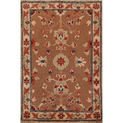 Brown Kazak Oriental Foyer Rug Hand-Knotted Wool Carpet - 2'0"x 3'0"