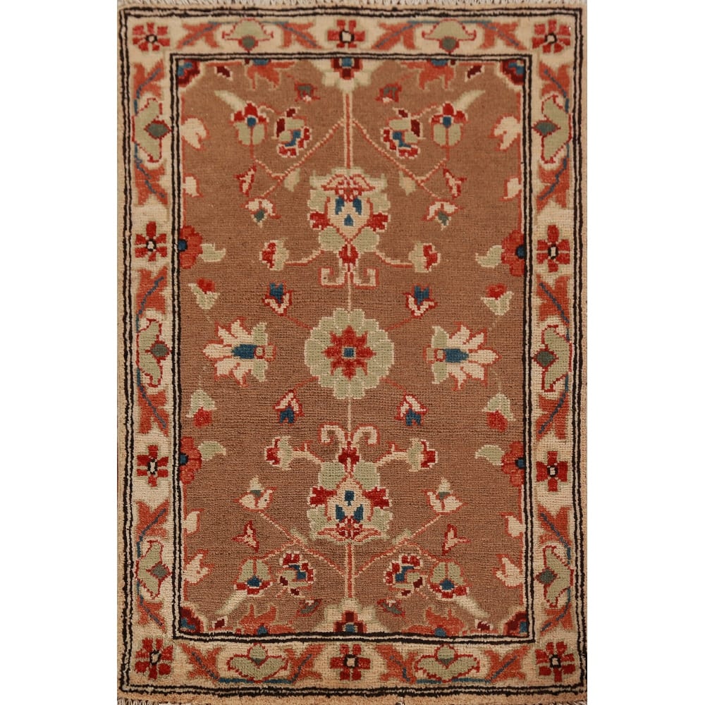 Brown Kazak Oriental Foyer Rug Hand-Knotted Wool Carpet - 2'0"x 3'0"
