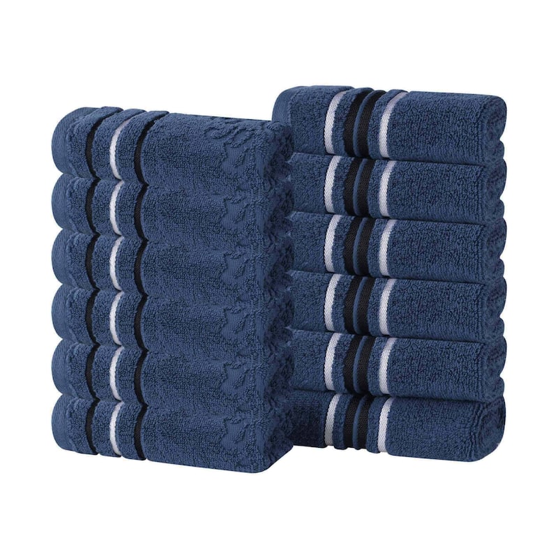 Superior Sadie Zero Twist Cotton Solid and Floral Washcloth Set of 12