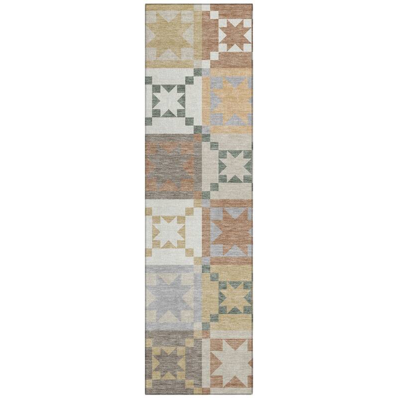 Machine Washable Indoor/ Outdoor Modern Newton Chantille Rug