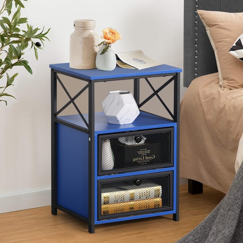 Nightstand, End Side Table with Storage Space and Door,Modern Nightstands for Living Room,Bedroom