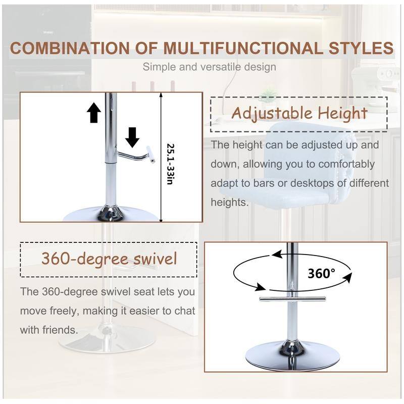Upholstered Swivel Kitchen Counter Barstools Set of 6