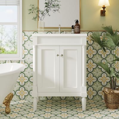 24'' Freestanding Bathroom Vanity Set with Shelf - 24" x 34" in.