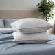 preview thumbnail 1 of 16, 2 Pack Medium Goose Feather Down Bed Pillows with Soft Cotton Cover - White Medium-Firm - King