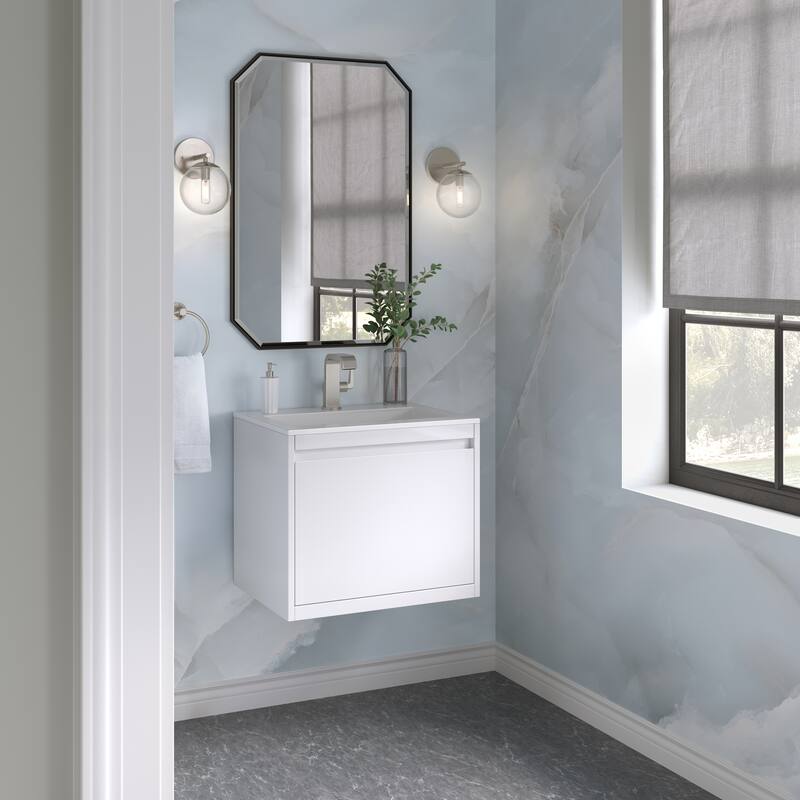 James Martin Vanities Mantova 23.6" Single Vanity Cabinet, Glossy White
