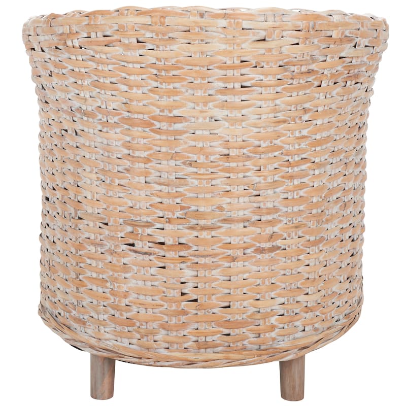 SAFAVIEH Charla Rattan Barrel Chair with Cushion - 29.1" x 27.2" x 32.7" - 29Wx27Dx33H