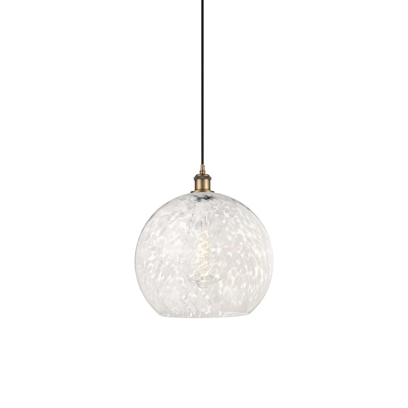 Innovations Lighting 516-1P-17-14 White Mouchette Pendant White - Brushed Brass