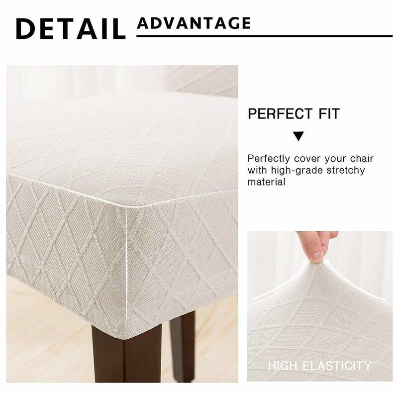 Enova Home Rhombus Jacquard Stretchy Universal Dining Chair Slipcovers Set of 4