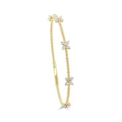 Joelle Collection Diamond Butterfly Bangle 0.60ct 14K Gold - White