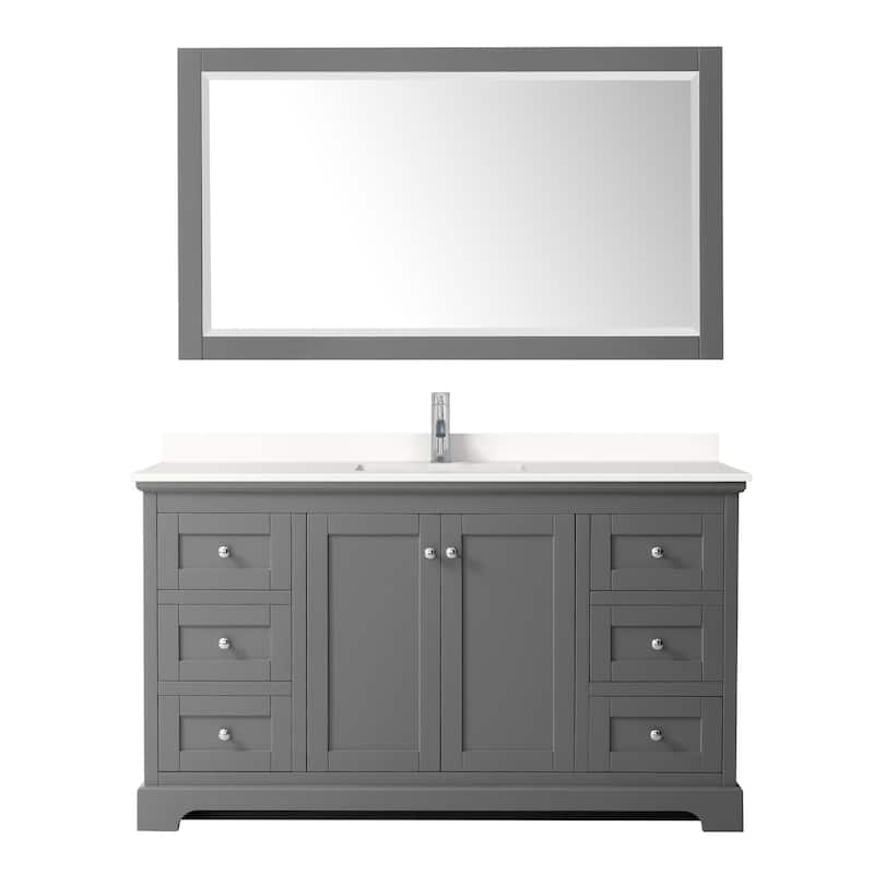 Wyndham Collection WCV232360S-QTZ-UNSM58 Avery 60" Free Standing