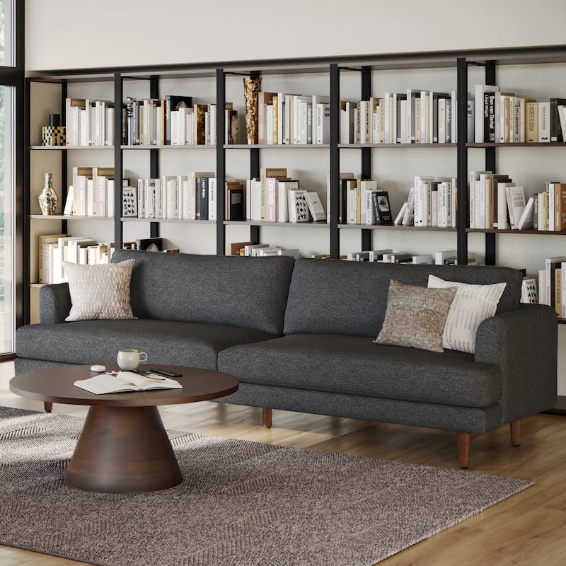 WYNDENHALL Chloris 90 inch Wide Mid-Century Modern Sofa - Charcoal Grey