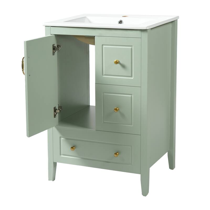 Christopher Knight Home - Luxford 24" Bathroom Vanity with Sink with 3 Soft-closing Drawers