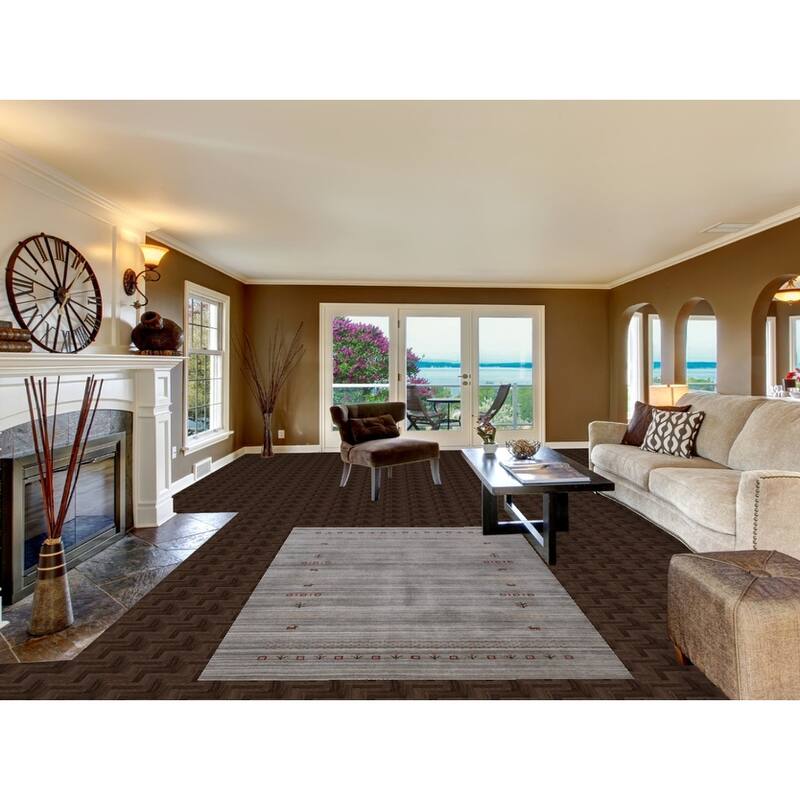Hand Knotted Oriental 100% Wool Carpet Tribal Animal Pictorial Greys & Charcoal Gabbeh Area Rug - 8' 0'' X 5' 0''