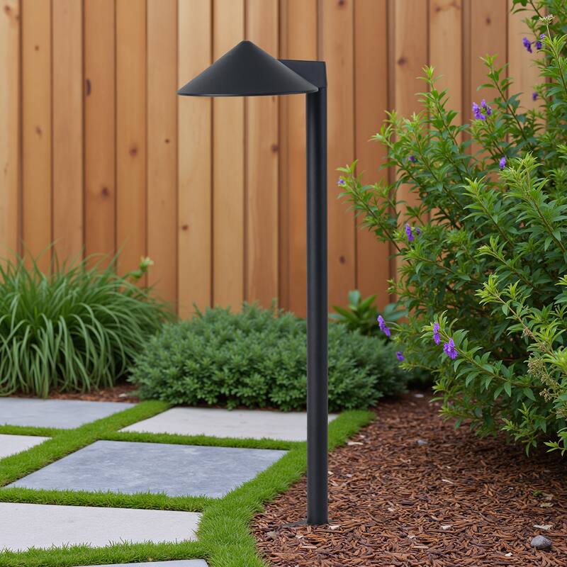 C Cattleya Low-Voltage Matte Black Aluminum 3000K LED Outdoor Path Light
