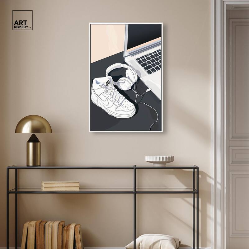 Laptop Sneaker Study Canvas by Art Remedy