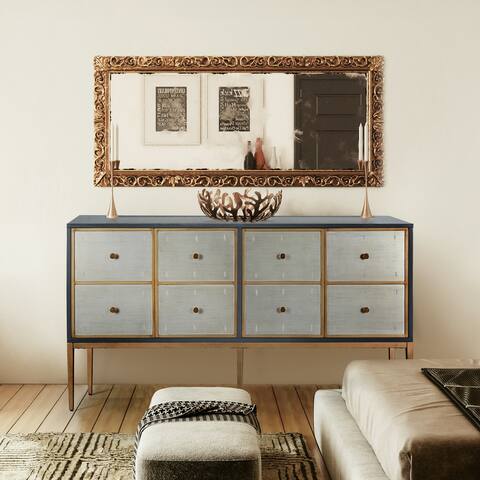 Delcey Mid-century Modern 4-door Vintage Accent Cabinet Storage Buffet Sideboard with multi-compartment - 59.1 inches