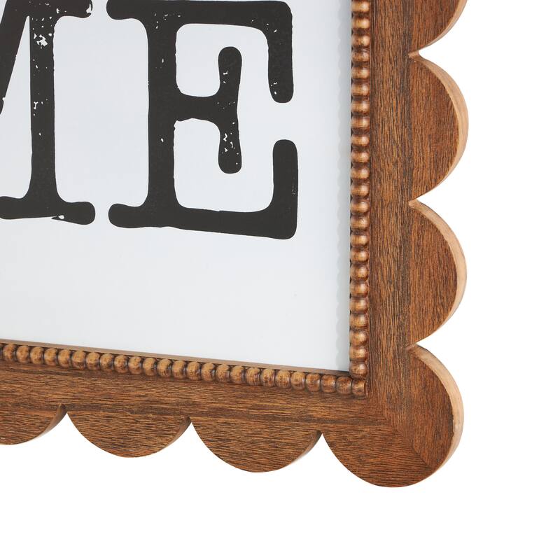 Brown Wood Handmade Welcome Home Decorative Sign with Black Lettering