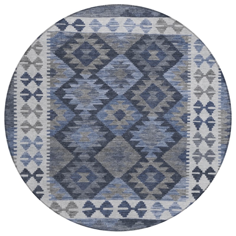 Machine Washable Indoor/ Outdoor Boho Global Chantille Rug