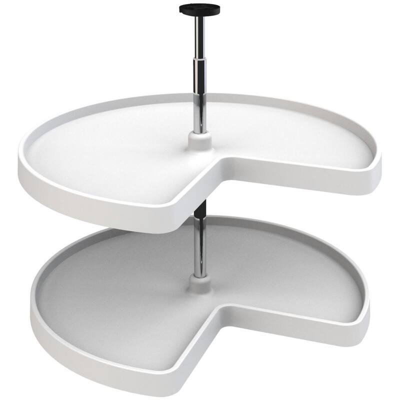 Rev-A-Shelf Value Line 28 Inch Pie Cut 2 Shelf Lazy Susan Set with - White