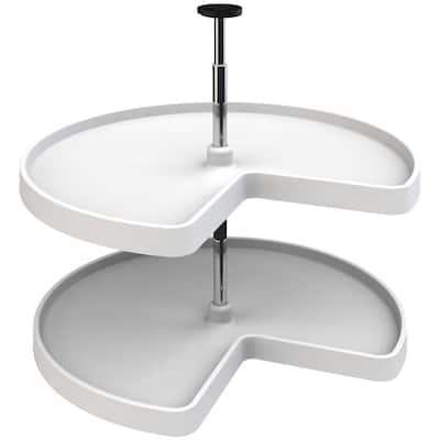 Rev-A-Shelf Value Line 28 Inch Pie Cut 2 Shelf Lazy Susan Set with