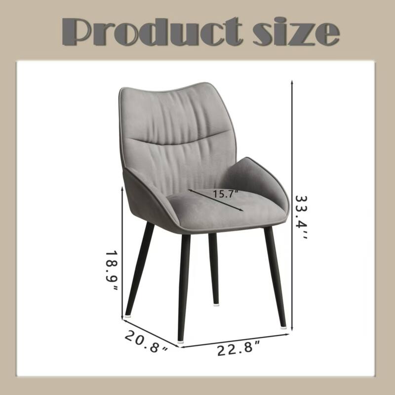 Modern Dining Table & Chairs Set with 4 Gray Plush Chairs
