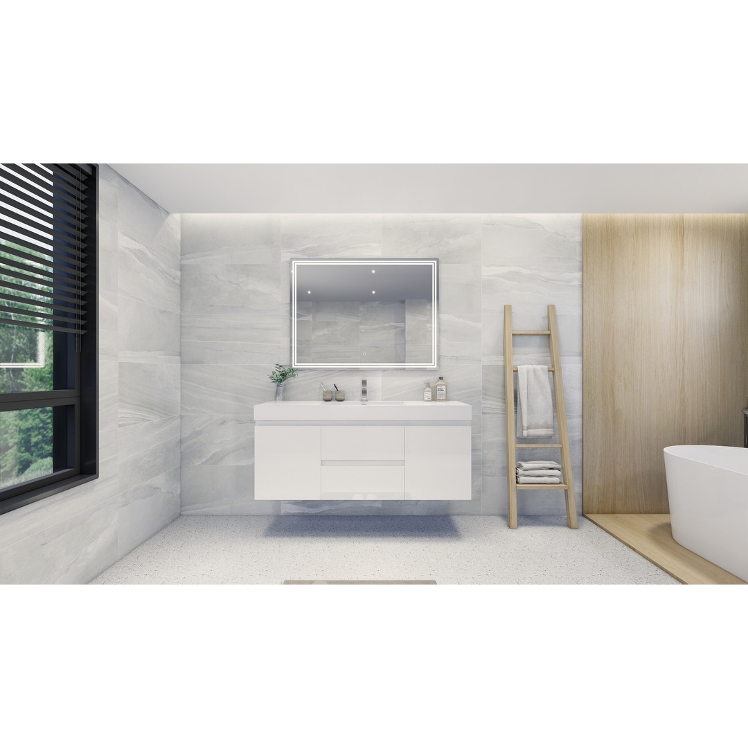 Baillie 60'' Wall-Mounted Vanity with Single Reinforced Acrylic Sink