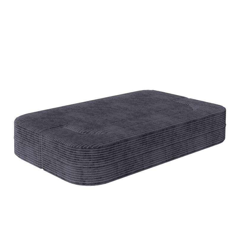78.7" W 2-in-1 Foldable Corduroy Deep Seating Convertible Sofa Floor Sofa Bed