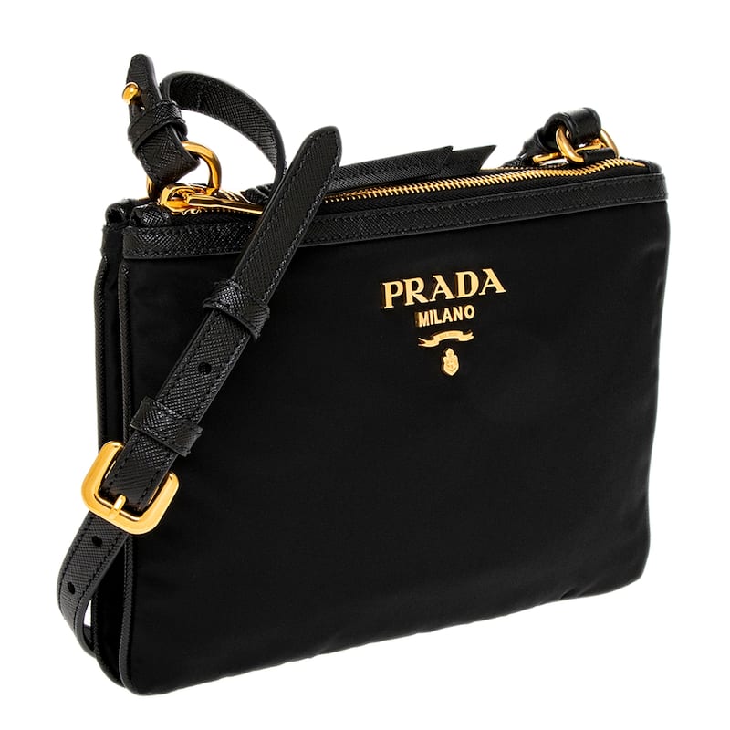 Prada Nylon Double Zip Crossbody Bag