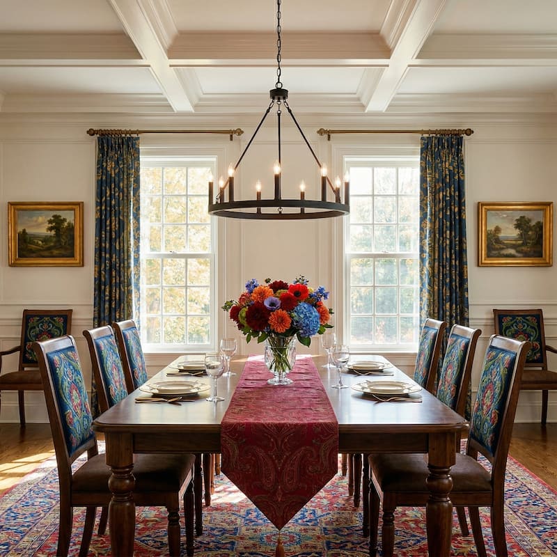 Acroma 9-light Modern Farmhouse Wagon Wheel Chandelier for Dining room - 24 inches