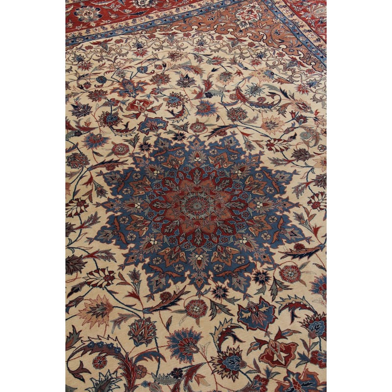 EXQUISITE RUGS ONE-OF-A-KIND Super Fine Isfahan Hand Knotted Red Rug - 8'5"x10'2"