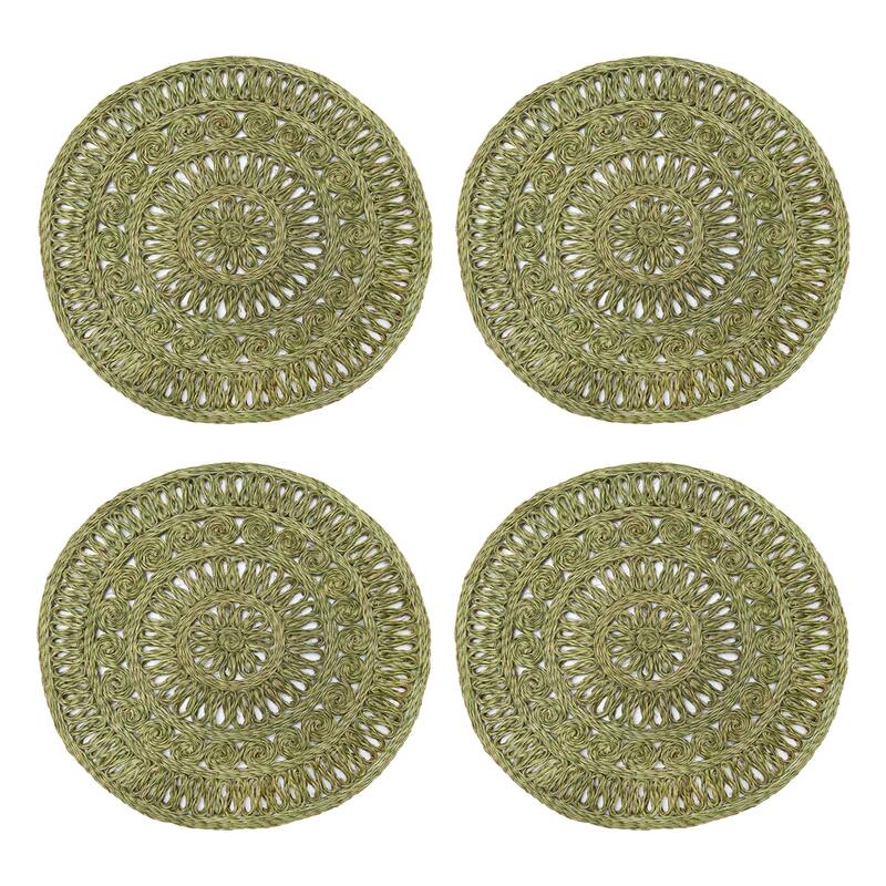 Caravan Circolo Abaca Placemats - Set of 4 - Olive Green
