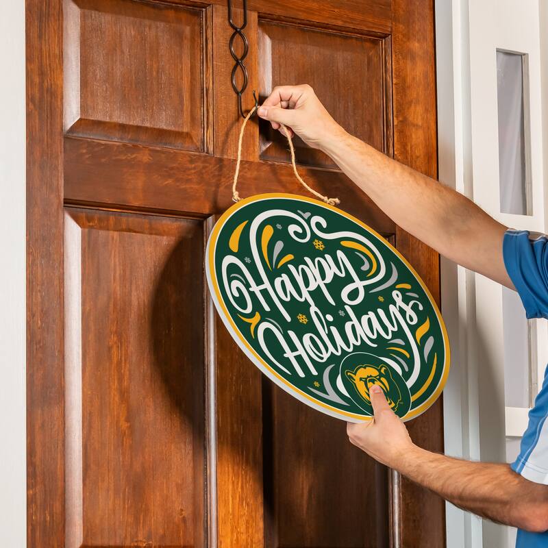 Baylor University 18" x 18" Happy Holidays Door Décor Wall Sign - 18" x 18"